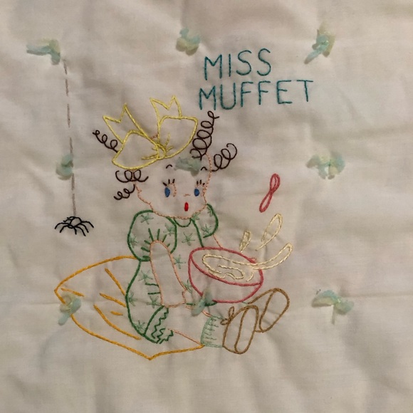 Beautiful Handmade Embroidered Nursery Rhyme Baby Blanket / Quilt. - Picture 13 of 13